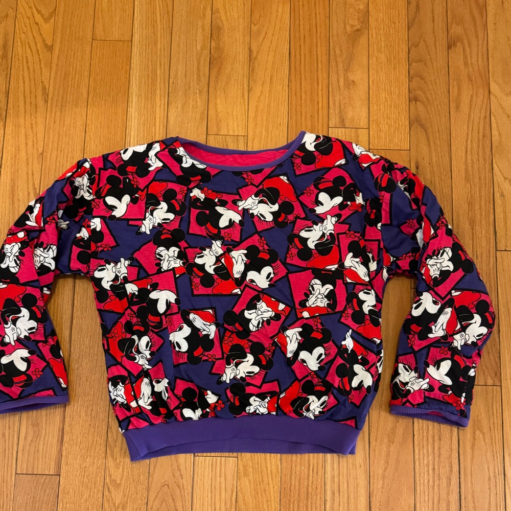 Vintage collectible Disney reversible Minnie Mouse sweatshirt, one size fits all